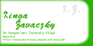 kinga zavaczky business card